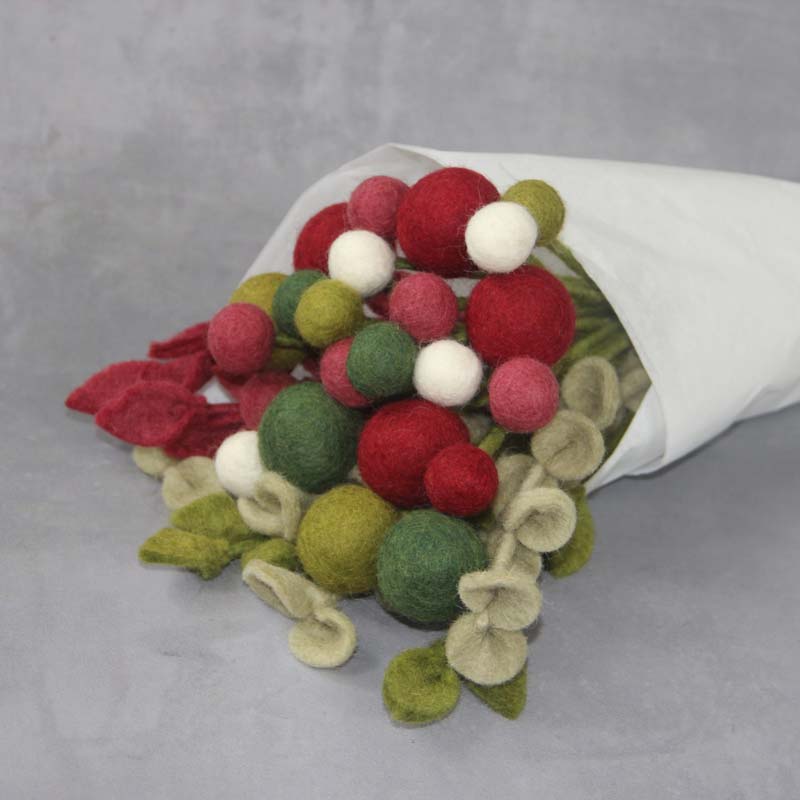 Felt Flowers - Blossom Small (2cm) - Green (Soft)